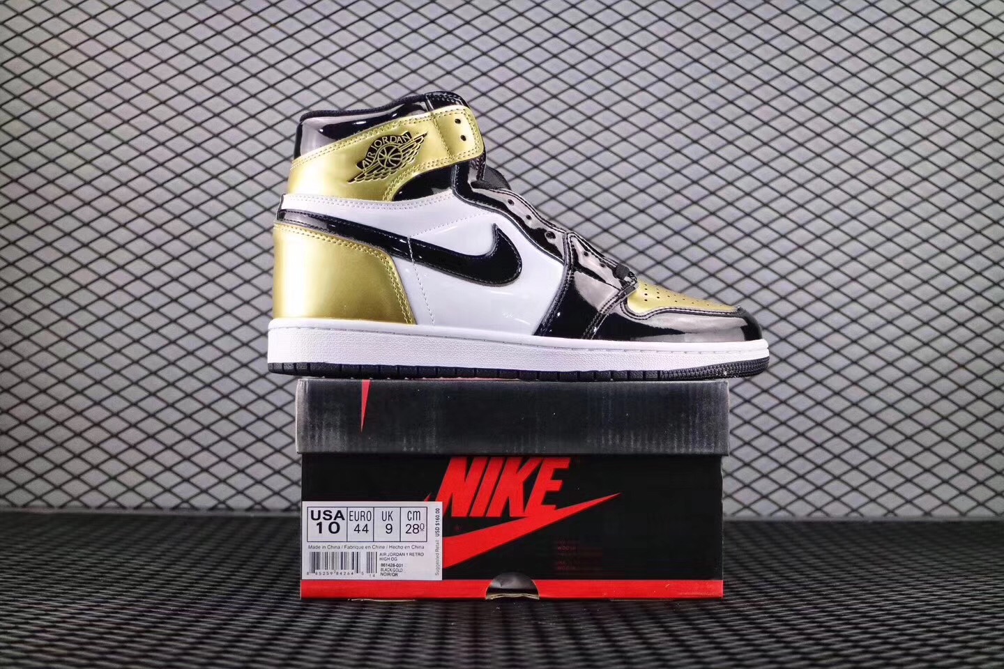 Jordan 1 Top3 AJ1 ComplexCon Gold Black White Shoes